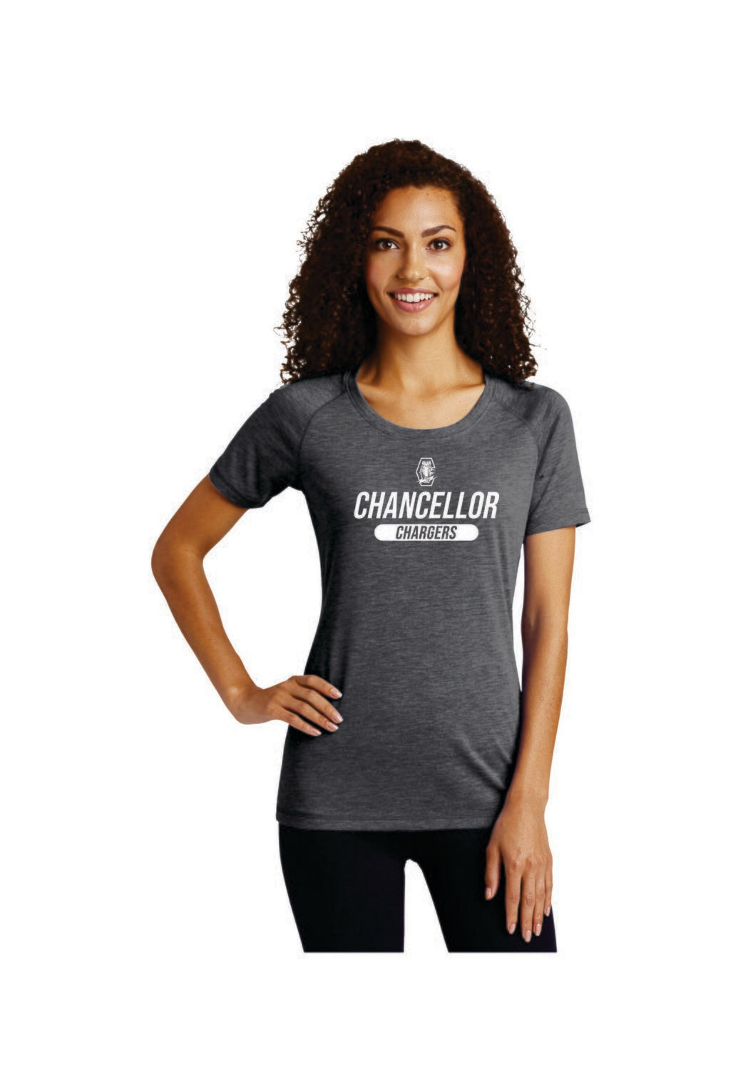 30-CHS Modern Track Ladies Tri-Blend Tee