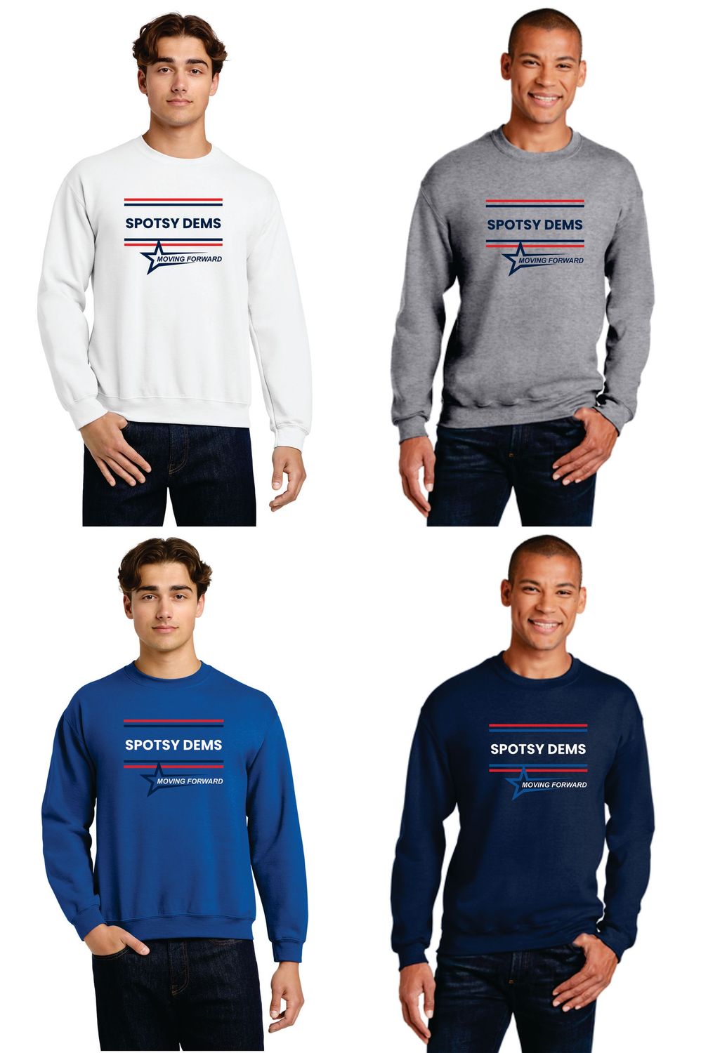 4-Spotsy VA Dems Crewneck Sweatshirt
