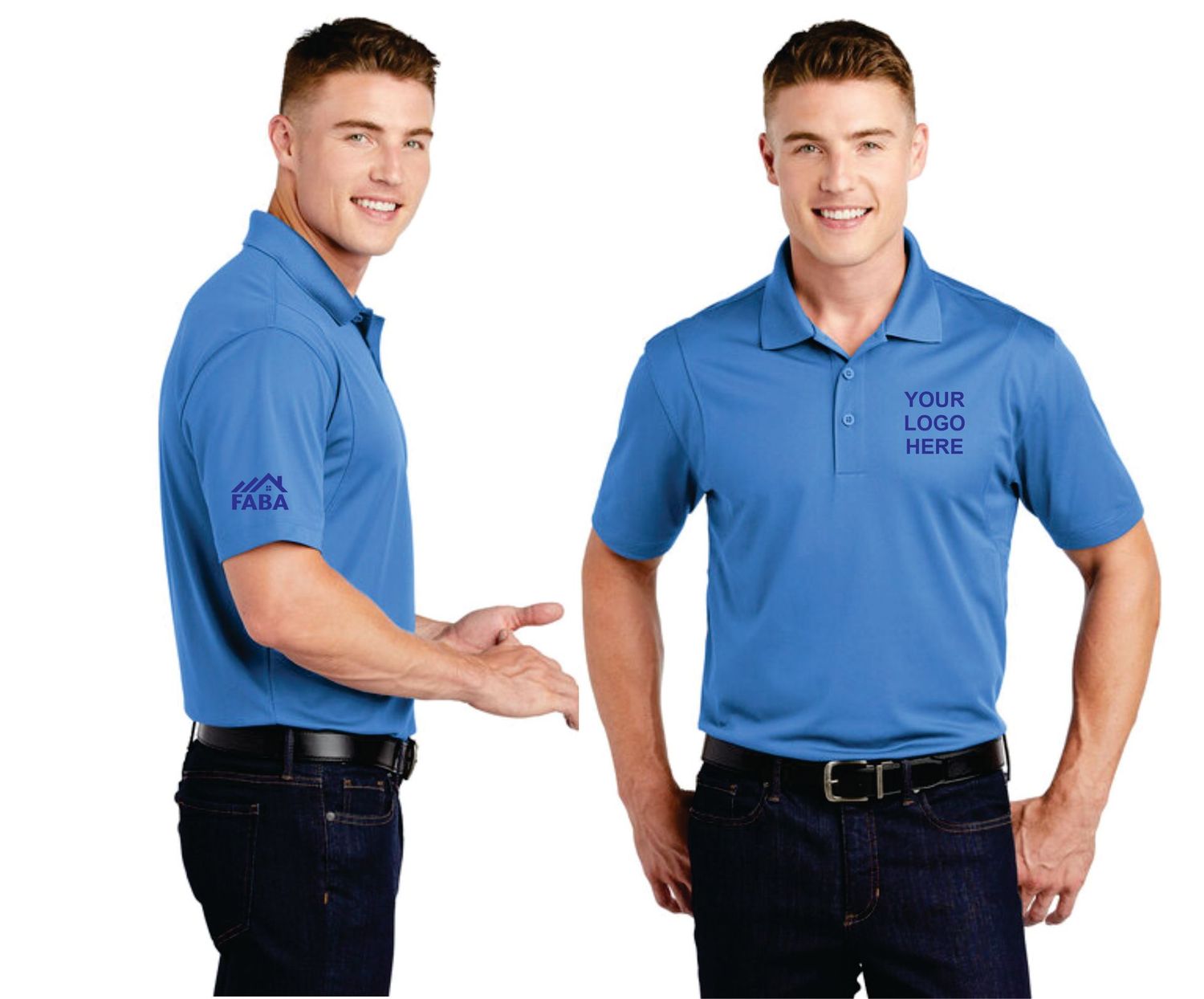14-FABA Custom Embroidered Moisture Wicking Polo