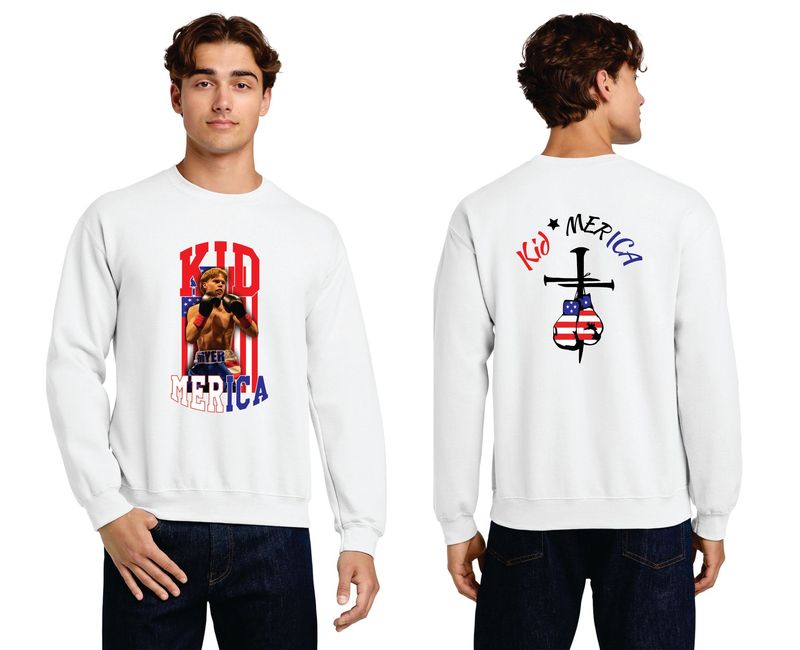 Kid Merica Flag Crewneck Sweatshirt