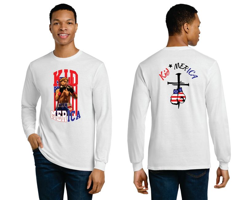 Kid Merica Flag Long Sleeve T-Shirt