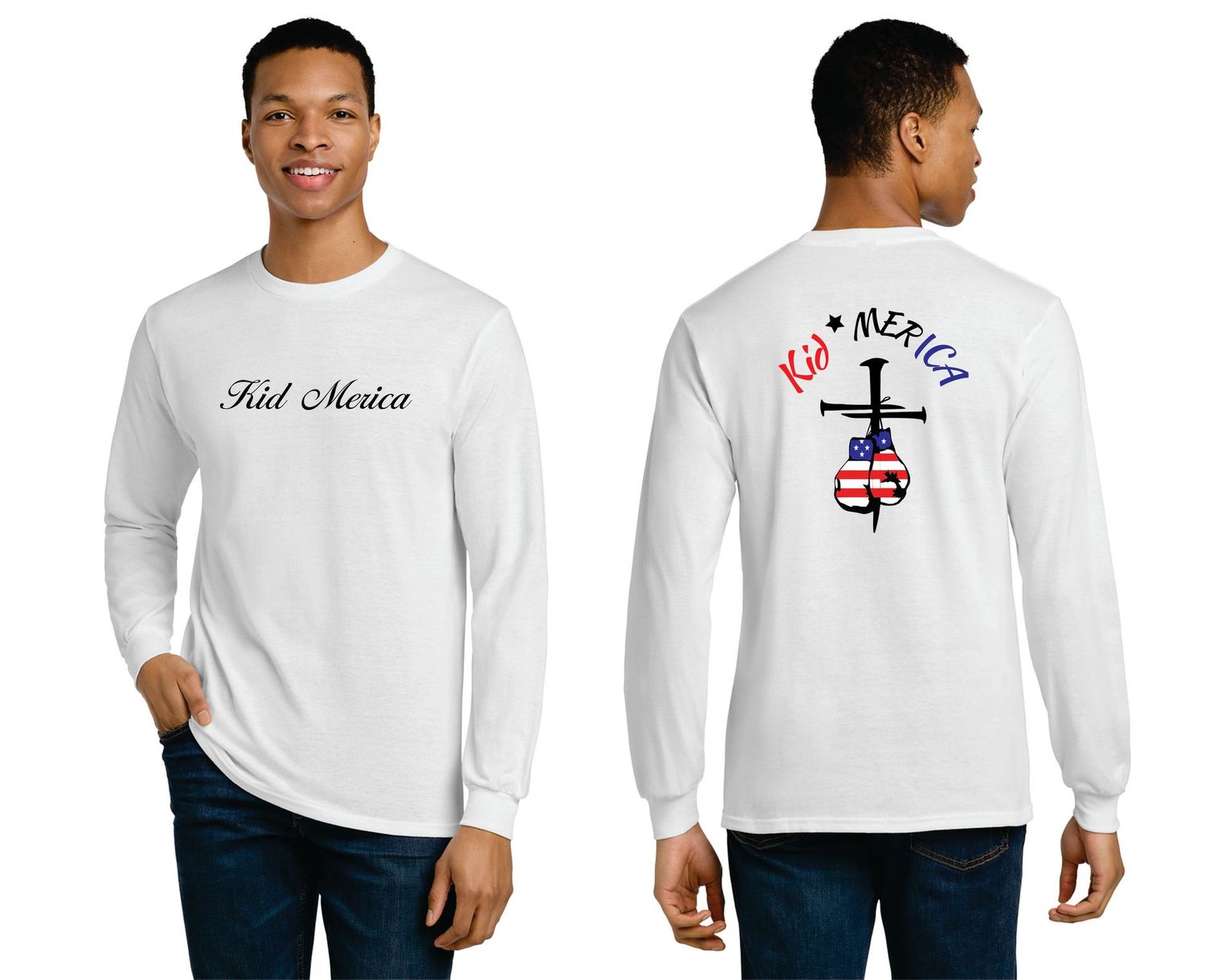 Kid Merica Script Long Sleeve T-Shirt