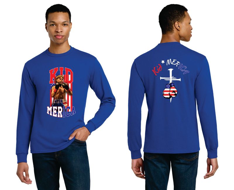 04-Kid Merica Flag Long Sleeve T-Shirt