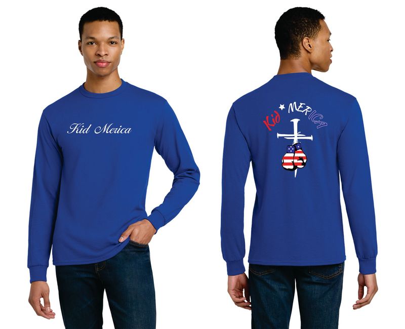 03-Kid Merica Script Long Sleeve T-Shirt