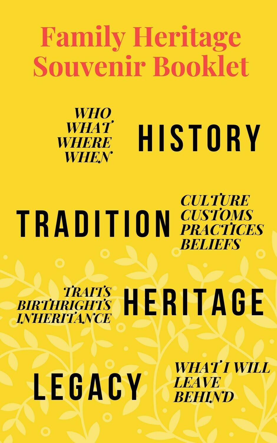 Family Heritage Souvenir Booklet