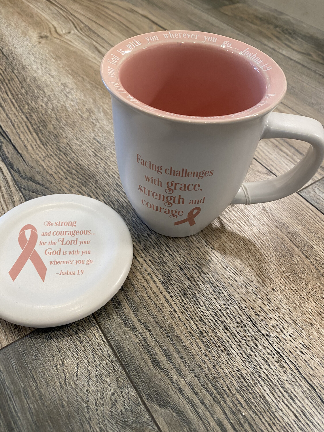 Pink Ribbon Coaster Mug