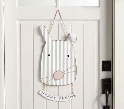 Tin Bunny Door Hanger