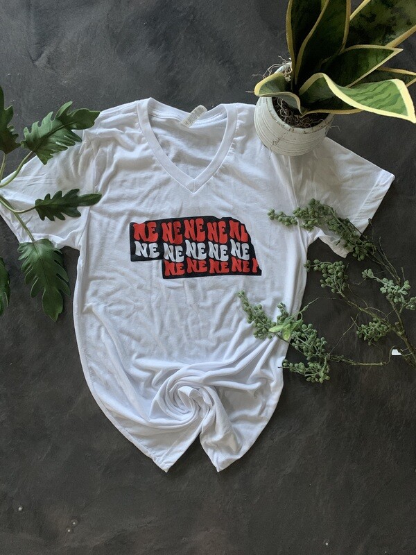 White NE State Tee