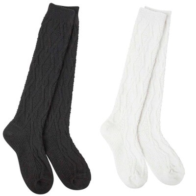 Braided Knit Knee High Socks