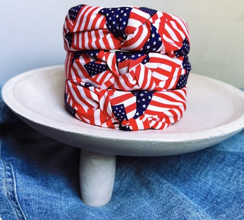 Flag Headband-Navy or Royal