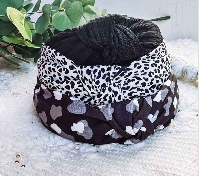 Black Leopard Headband Pack