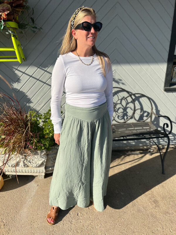 Olive Wide Leg Pants