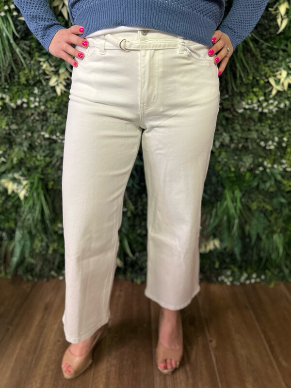 Olivia Self Belt Jean-White