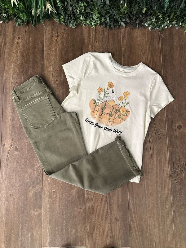 Victoria Hi Rise Crop Slim Straight Balsam Jean