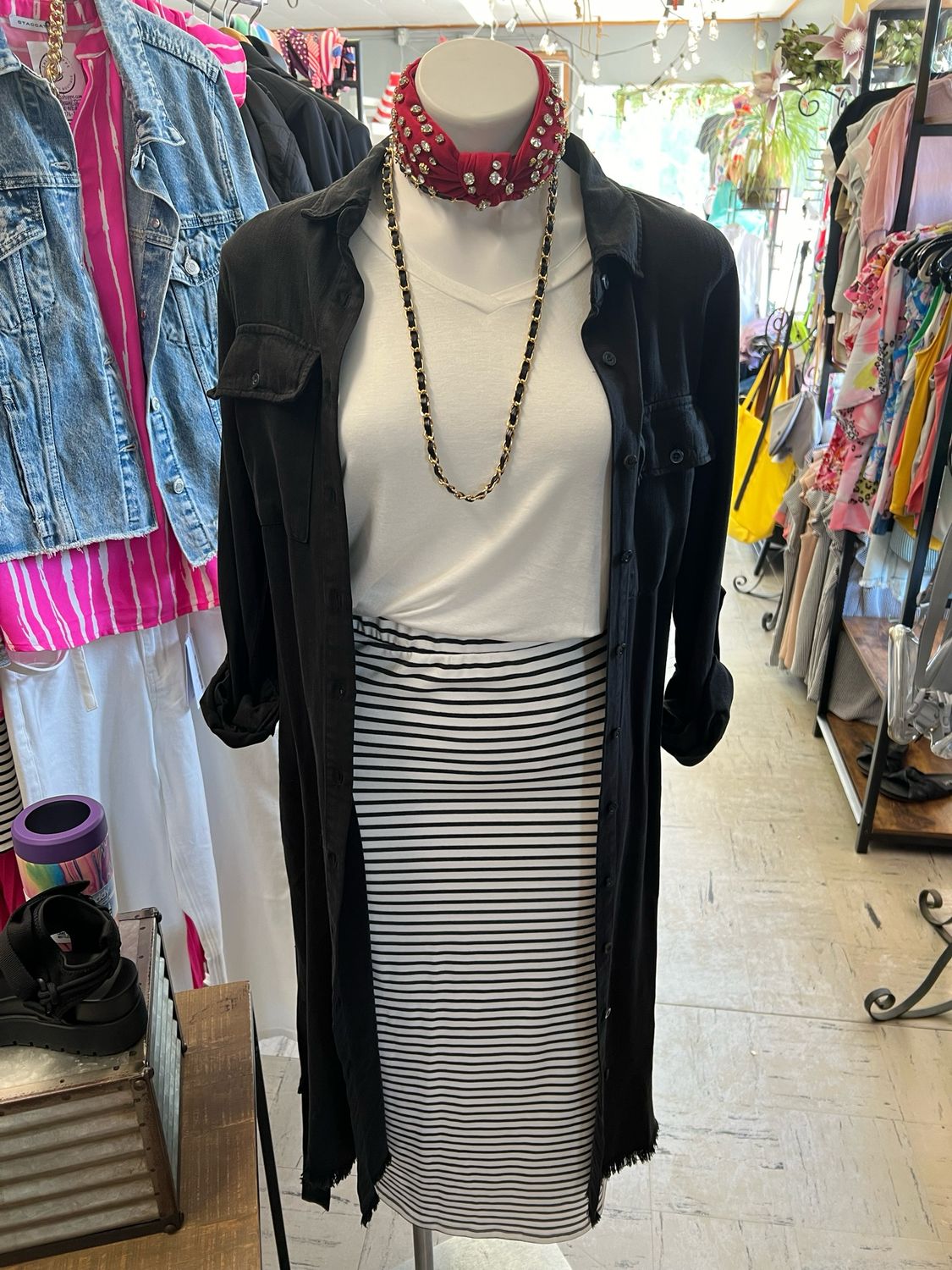 Stripe Maxi Skirt