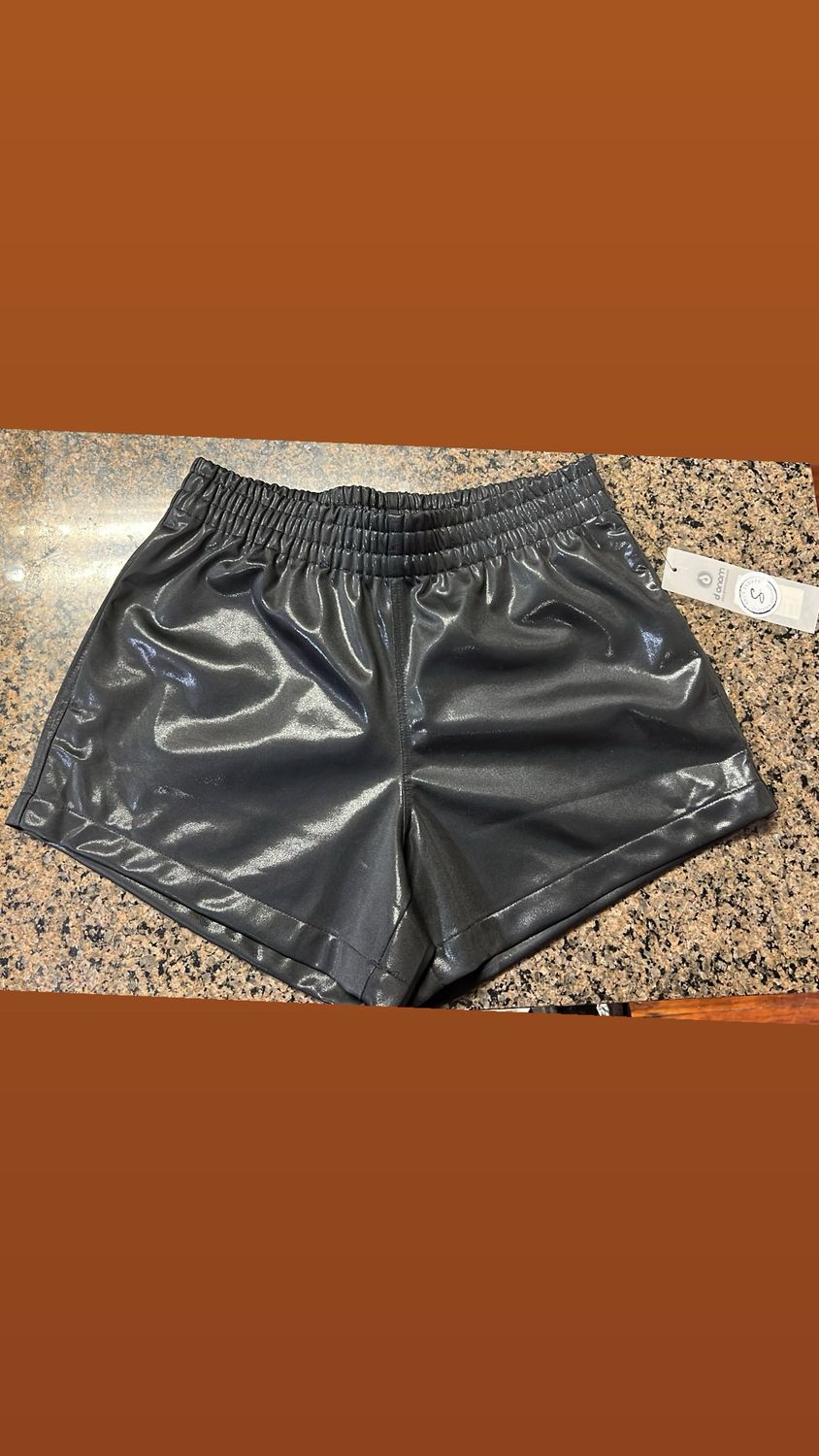 Glossy Leather High Waist Shorts