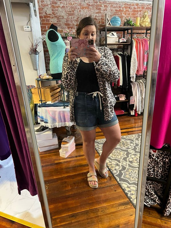 Chelsey Button Up Leopard Top