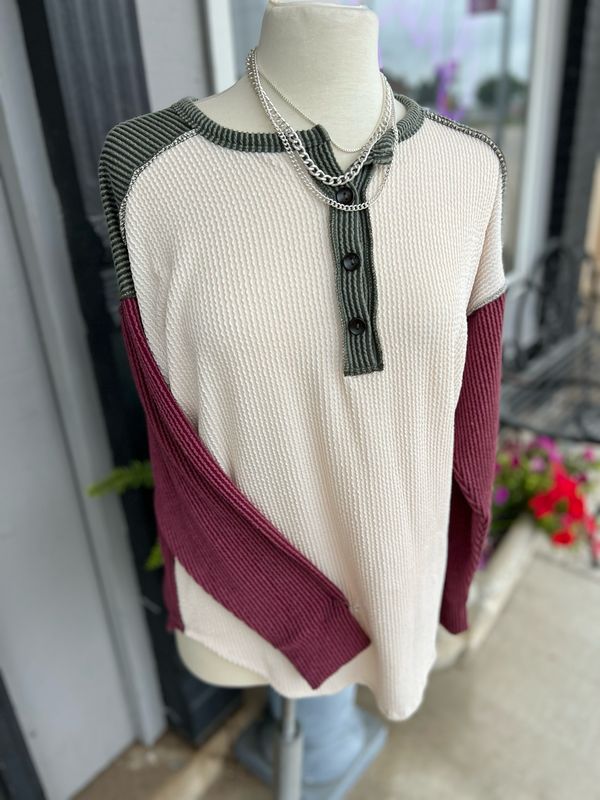 Rib LS Color Block