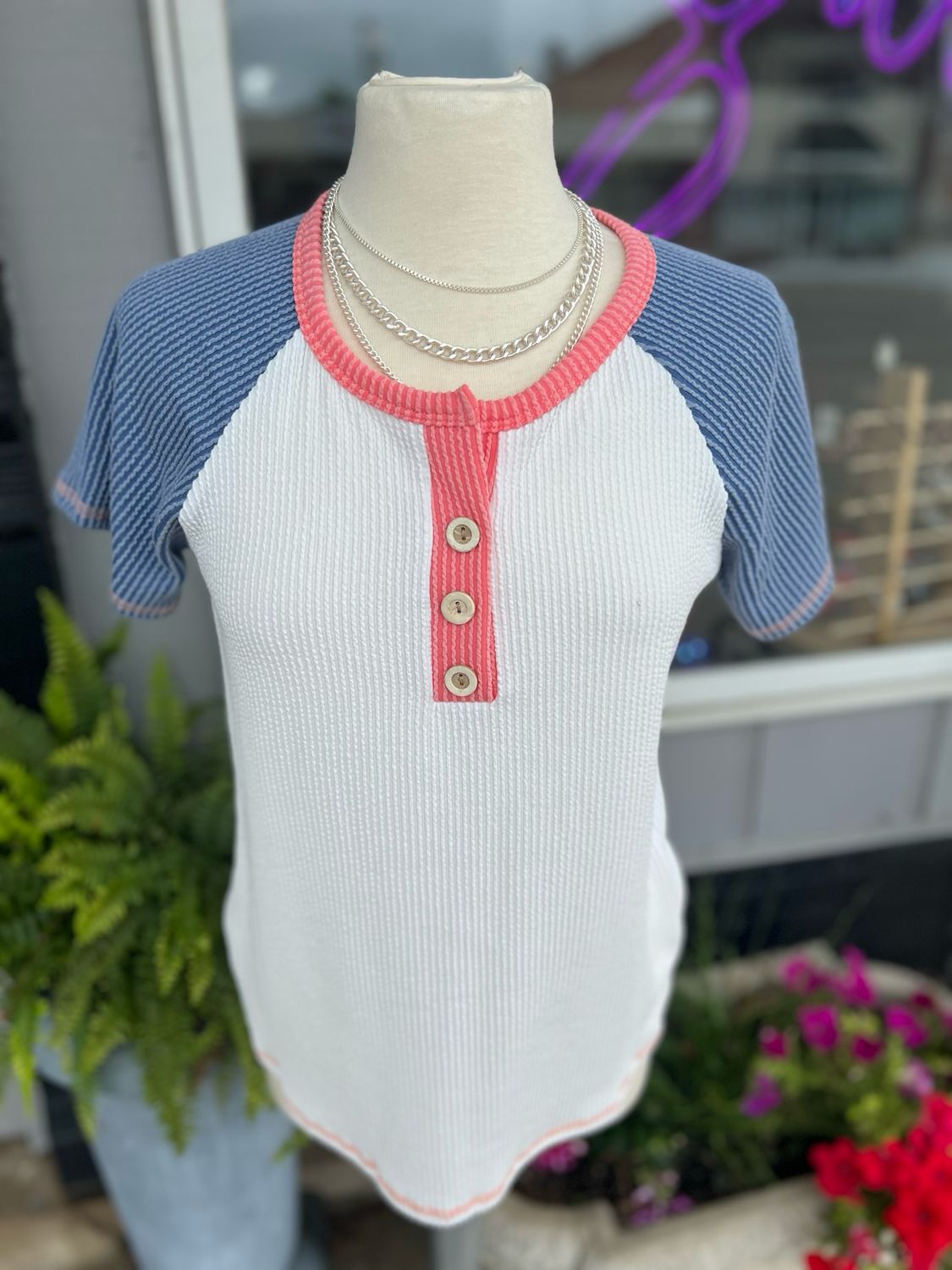 Ribbed Color block SS