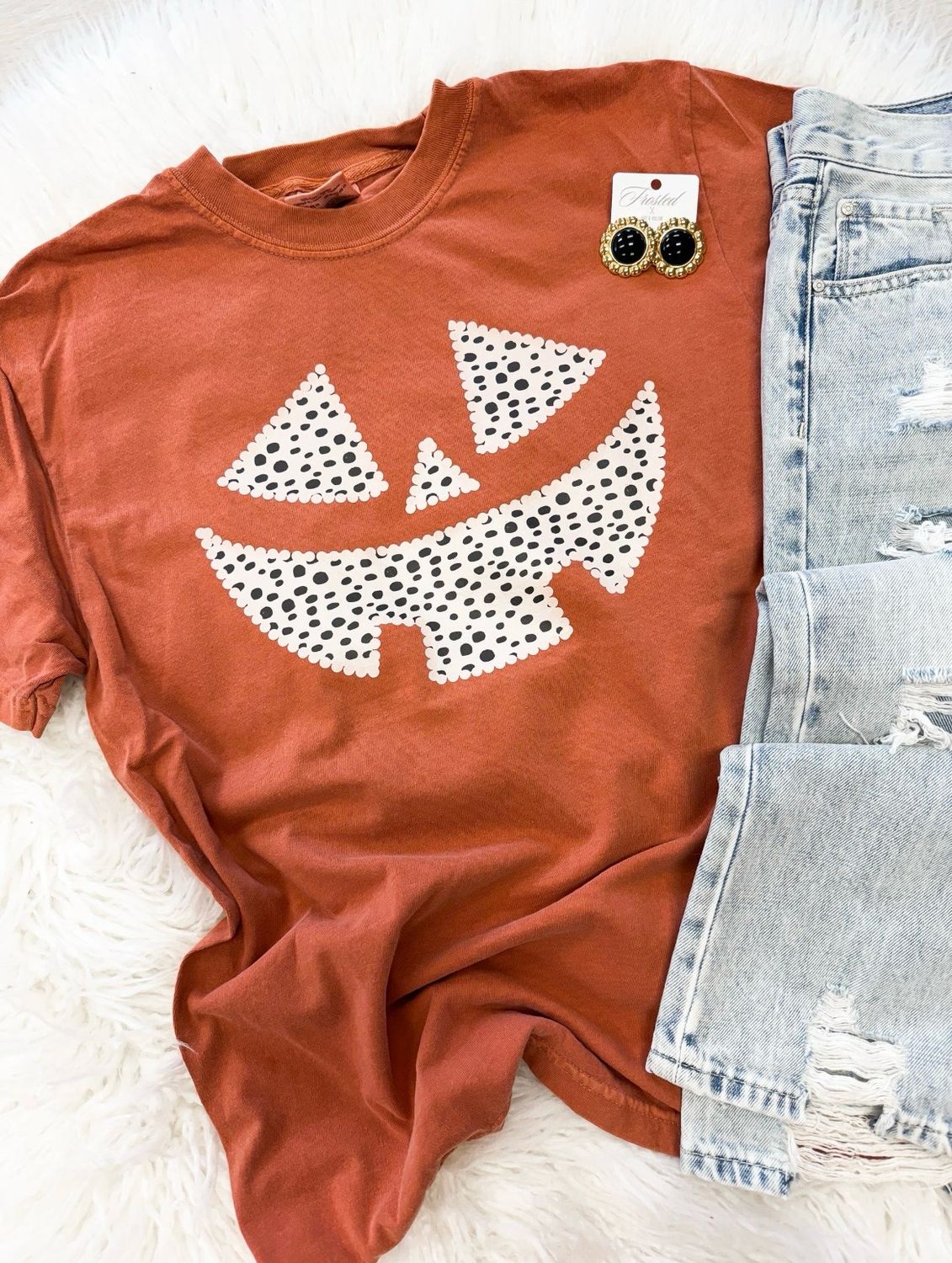 Polk-a-Dot Pumpkin Face Tee