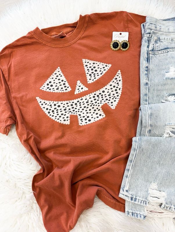 Polk-a-Dot Pumpkin Face Tee