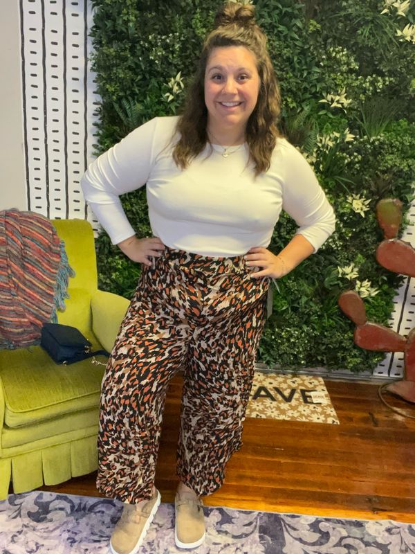 Leopard Heart Balloon Pant