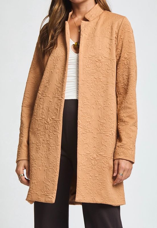 Jacquared Midi Coat