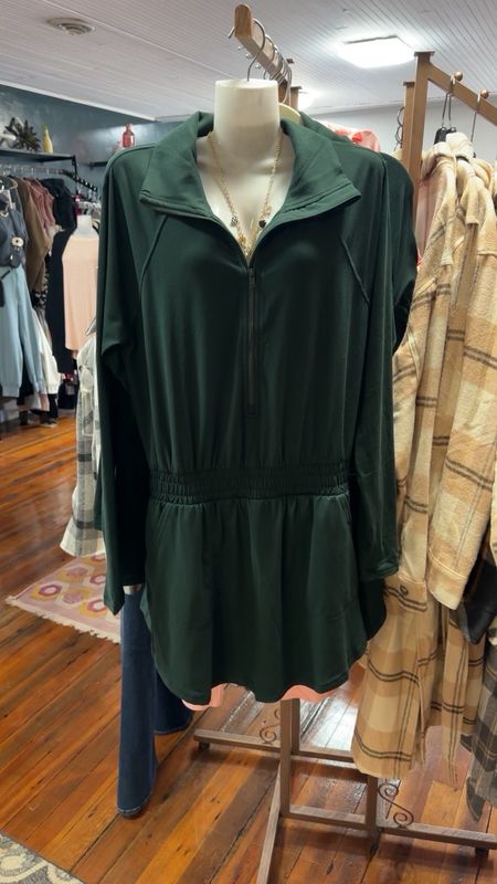 Regency Green Quarter Zip Romperskirt 