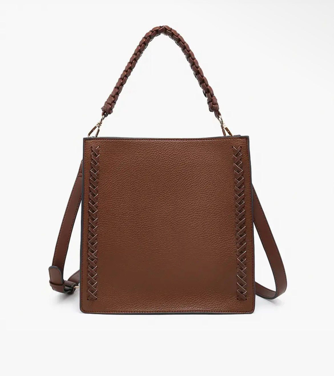 Whipstitch Tote w/ Braided Handle