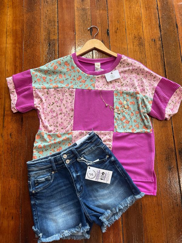 Floral Patch Work Top