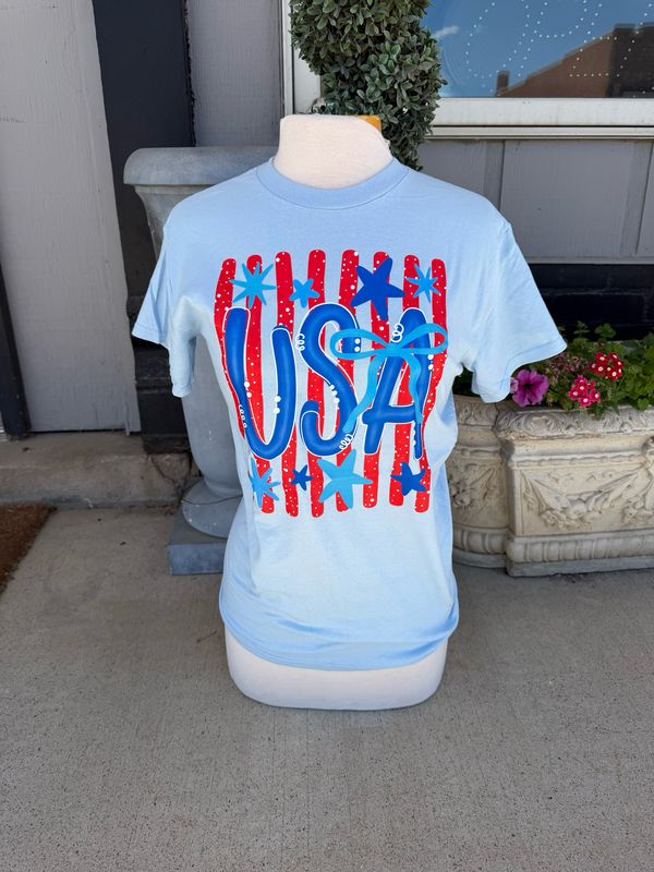 USA Brush Stroke Stripe Tee