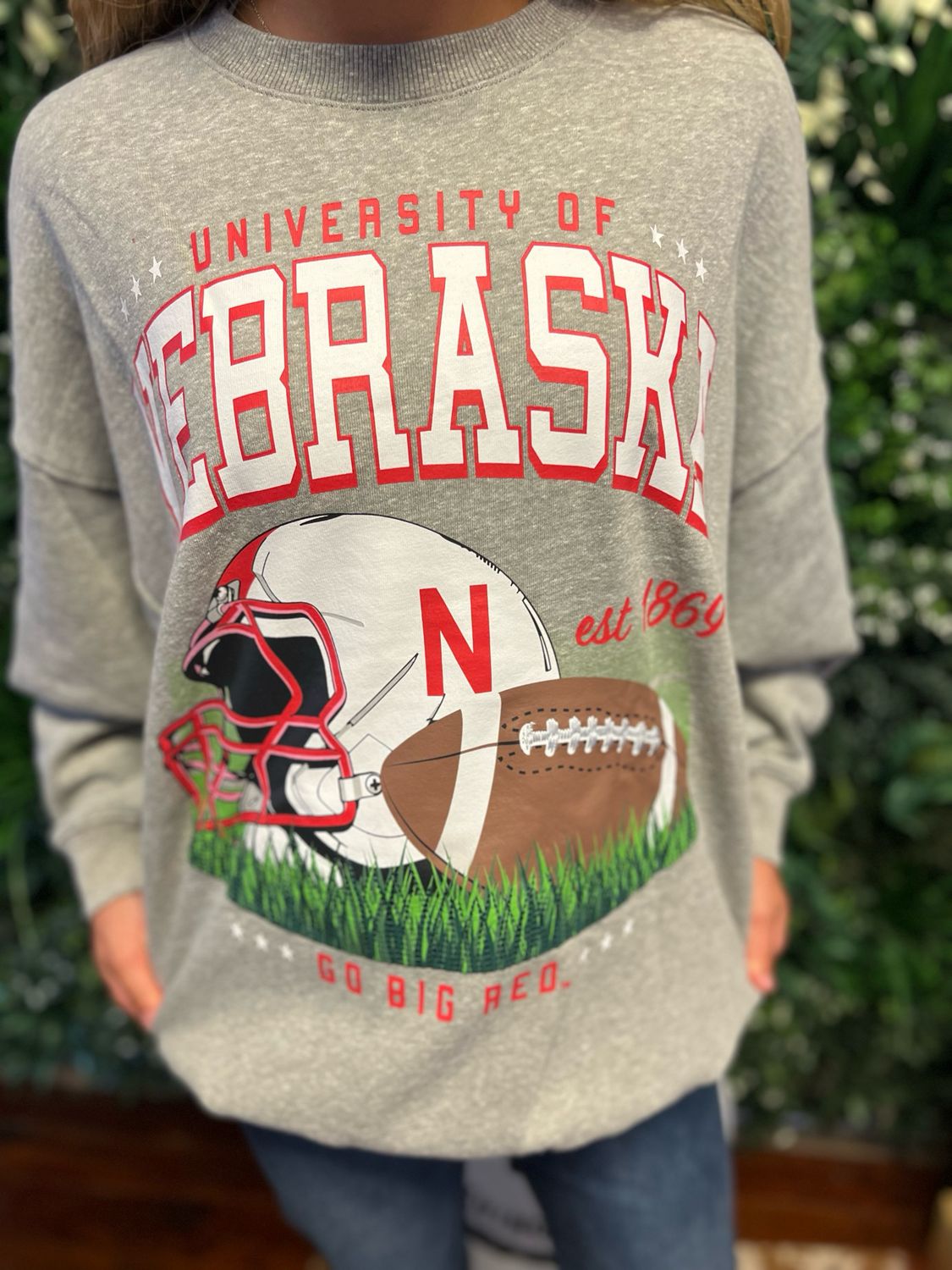 Nebraska Malone Multimedia Fleece Crew
