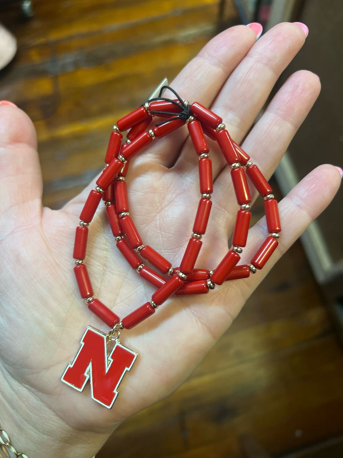 NE Huskers Logo Beaded Bracelet-Set of 3