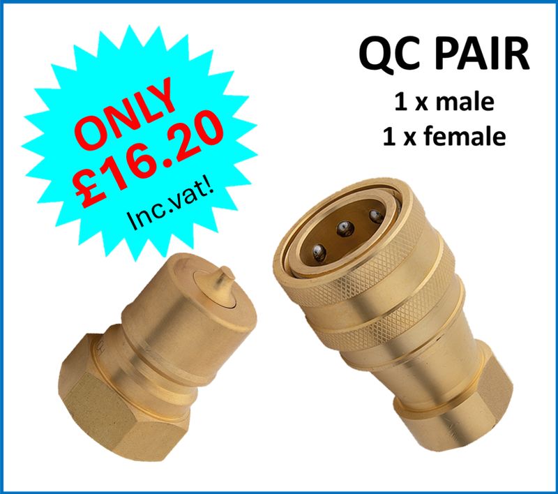 1/4" Brass Male And Female QC Set