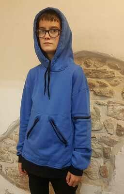 Sudadera lisa con cremalleras