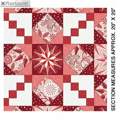REST 75 cm, Patchworkstoff REST 75 cm, Patchworkstoff "Celestial Lights Endless Quilting" mit Perlmutt-Effekt, rot, Quiltquadrate, Amanda Murphy, 15,33 €/m
