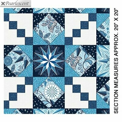 Patchworkstoff Patchworkstoff "Celestial Lights Endless Quilting" mit Perlmutt-Effekt, blau, Quiltquadrate, Amanda Murphy, 17,50 €/m