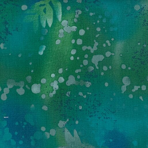 Patchworkstoff "Fossil Fern", Batikoptik, blau-grün, 18,00 €/m