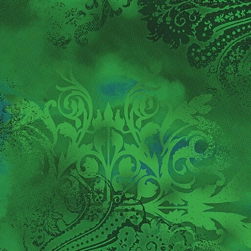 Patchworkstoff Benartex Dreamscape, Ornamente & Ranken, grün, 15,50 €/m
