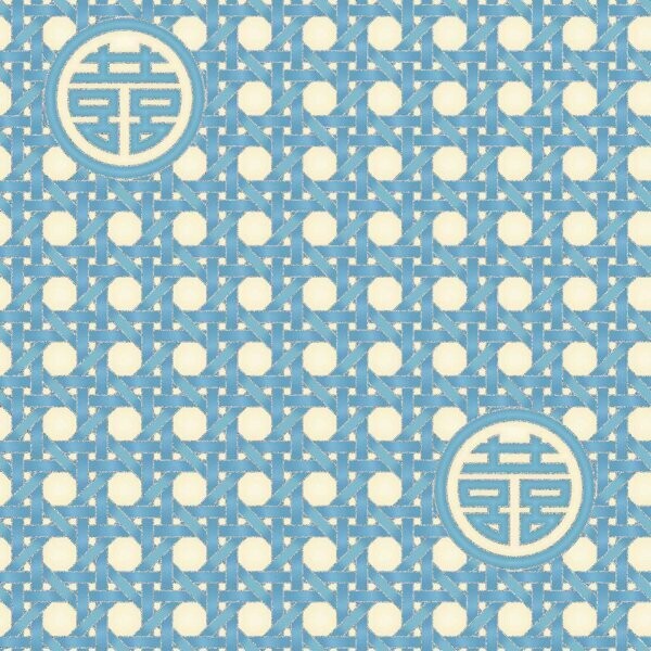 12,00/m, Summer Palace Blue Wicker