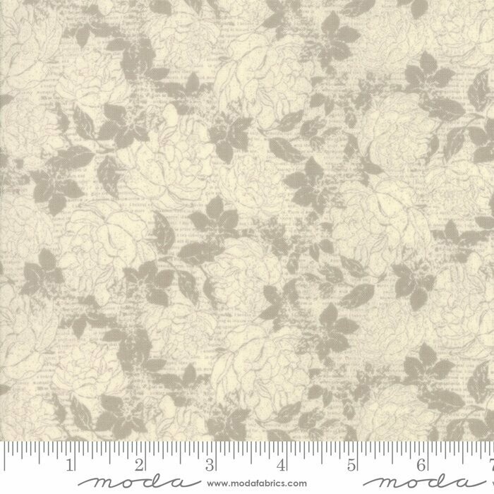 19,00/m, Moda Stiletto by BASIC GREY Natural, eleganter Stoff mit Blumen, Rosen, Blättern, Romantik, englisch,