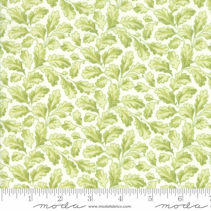19,50/m, Stoff, grüne Blätter, florale Muster, Patchworkstoff, Baumwollstoff, Designerstoff aus dem Hause Moda, "Bramble Cottage Willow"