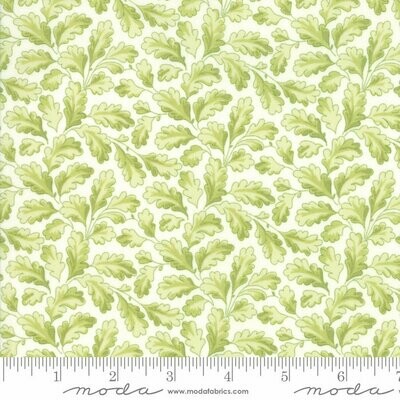 19,50/m, Stoff, grüne Blätter, florale Muster, Patchworkstoff, Baumwollstoff, Designerstoff aus dem Hause Moda, "Bramble Cottage Willow"