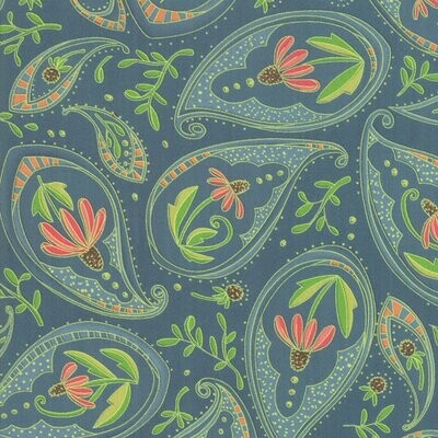 19,00/m, Moda Painted Meadows Teal Paisley