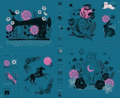 18,45/m Panel, Ruby Star Crescent, Stoff, Nähmaschinen, Bär, Einhorn, Hund, Hase, Eule, Mond, Sterne, Blumen, Baumwollstoff 18,45/m Panel, Ruby Star Crescent, Stoff, Nähmaschinen, Bär, Einhorn, Hund, Hase, Eule, Mond, Sterne, Blumen, Baumwollstoff