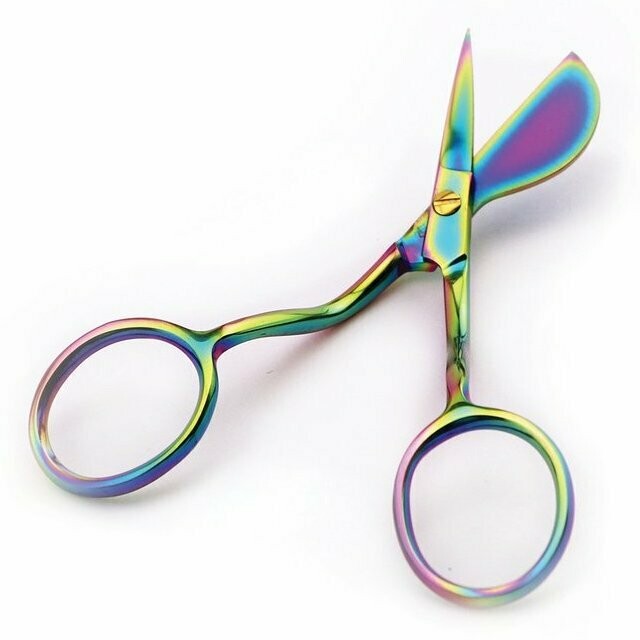 Applikationsschere "Mini Duck Bill Scissor", 4 inch, Regenbogenfarben, Tula Pink Hardware