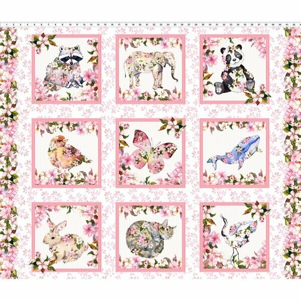 Pretty in pink Panel Tiermuster mit floralen Mustern