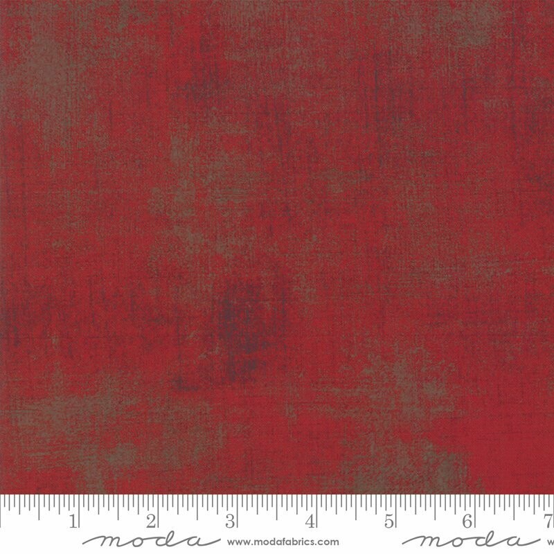 Patchworkstoff "Moda Grunge Maraschino Cherry" mit Schraffierungen, dunkelrot-grau-beige meliert, 19,00 €/m