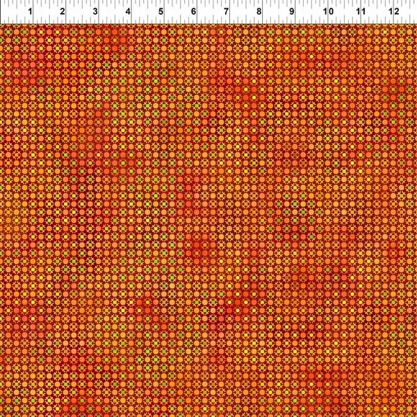 Patchworkstoff "Unusual Garden II Dots" mit Batikeffekt, Punkte, orange, Jason Yenter, 10,00 €/m