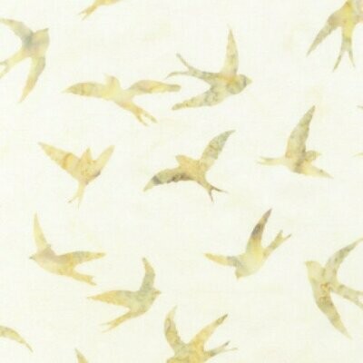 17,50/m, "Anthology Batiks", "Whisper", beige Vögel auf hellem Hintergrund